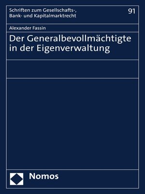 cover image of Der Generalbevollmächtigte in der Eigenverwaltung
